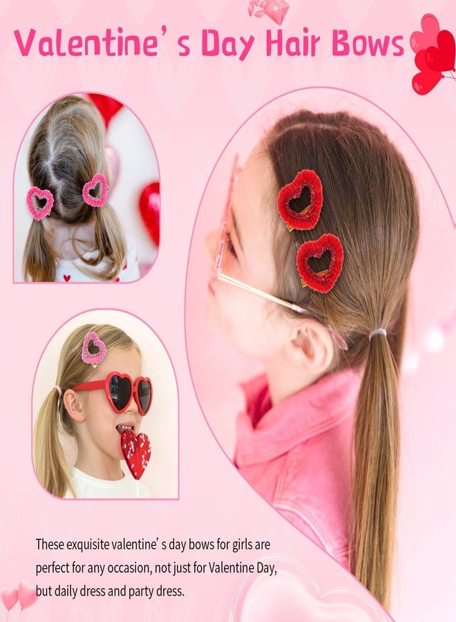PABOBIT 6PCS Valentines Heart Hair Clips Red Pink Bow Clips with Alligator Clips Girls Hair Accessories for Kids Teens Gifts - Image 5